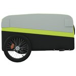 vidaXL Remorque de vélo noir et vert 45 kg fer