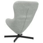 vidaXL Fauteuil œuf Gris clair 63 x 73 x 90 cm Velours