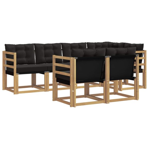 vidaXL Ensemble de canapés d'extérieur 7 Pièces Blanc et noir