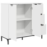 vidaXL Buffet avec tiroir Blanc 89 5 x 33 x 82 cm Bois d'ingénierie