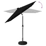 vidaXL Parasol de jardin avec lampes LED 200 x 300 cm Polyester Noir