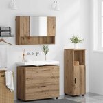 vidaXL Ensemble de mobilier de salle de bain 3 Pièces Chêne artisanal