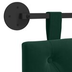 vidaXL Tête de lit suspendue Avec lumière LED Vert foncé Velours