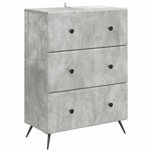 vidaXL Armoire à tiroirs Gris béton 66 x 34 5 x 90 cm