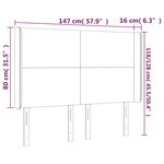 vidaXL Tête de lit à LED Gris foncé 147x16x118/128 cm Tissu