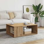vidaXL Table basse chêne artisanal 90x67x33 cm bois d'ingénierie