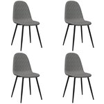 vidaXL Chaises à manger lot de 4 Gris clair Velours