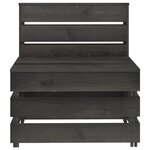 vidaXL Salon de jardin 5 Pièces Bois de pin imprégné de gris