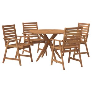 vidaXL Ensemble à manger de jardin 5 Pièces Bois d'acacia solide