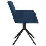 vidaXL Chaises pivotantes à manger lot de 2 Bleu Velours
