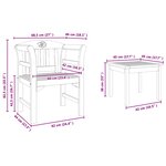 vidaXL Ensemble de salon Rose de jardin 3 Pièces Naturel