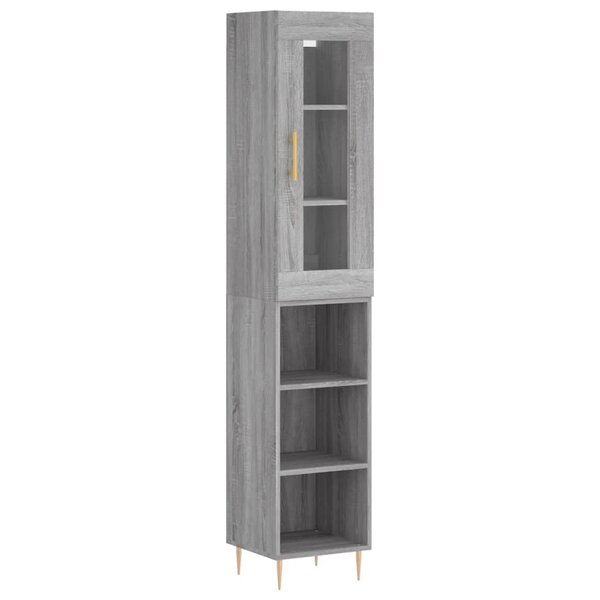 vidaXL Buffet haut Sonoma gris 34 5x34x180 cm Bois d'ingénierie