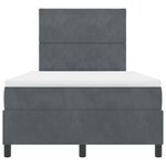 vidaXL Lit à ressort LED avec matelas Gris foncé 120 x 190 cm tissu