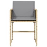 vidaXL Chaises de jardin avec coussins lot de 4 mélange beige