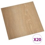 vidaXL Dalles de plancher autoadhésives 20 Pièces PVC 1 86 m² marron