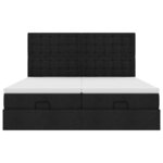 VidaXL Cadre de lit ottoman avec matelas noir 180x200cm tissu