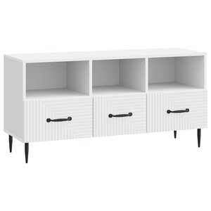 vidaXL Meuble TV Blanc 102 x 34 5 x 50 cm Bois d'ingénierie