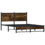 vidaXL Cadre de lit en métal sans matelas chêne fumé 137x190 cm