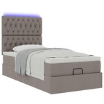 vidaXL Cadre de lit ottoman avec matelas taupe 100x200 cm tissu