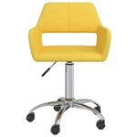 vidaXL Chaises pivotantes à manger lot de 2 jaune tissu