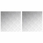 vidaXL Plaques à damier 2 Pièces Argent 50 x 50 cm Aluminium