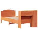 vidaXL Lit bibliothèque sans matelas cire marron 90x200 cm pin massif