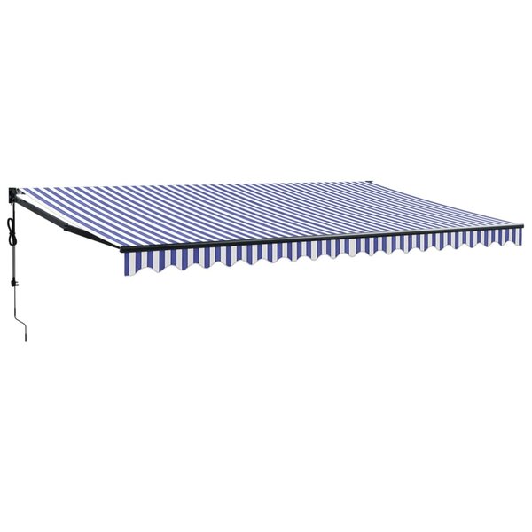 vidaXL Auvent rétractable automatique bleu et blanc 5x3 m