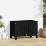 vidaXL Boîte de rangement de jardin Noir 76x42 5x54 cm Bois massif pin