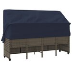 vidaXL Chaise longue avec auvent et coussins gris résine tressée