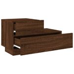 vidaXL Table de chevet avec lumières LED chêne marron 70x36x40 5 cm