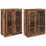 vidaXL Armoires Murailles 2 Pièces Bois ancien 69 5 x 34 x 90 cm