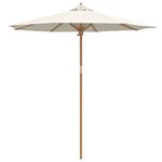 vidaXL Parasol de jardin Blanc crème Ø 270 x 260 cm Bambou