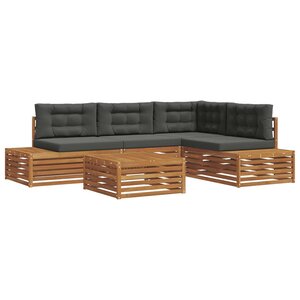 vidaXL Ensemble de canapés d'extérieur 5 Pièce Naturel et Anthracite