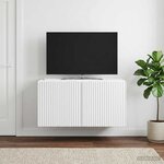 vidaXL Meuble TV mural Blanc 59 5 x 41 x 30 cm Bois d'ingénierie