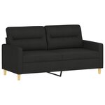 vidaXL Ensemble de canapés 2 Pièces avec coussins noir tissu