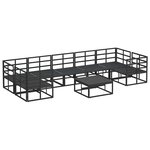 vidaXL Ensemble de canapé de jardin 8 Pièces Noir Aluminium