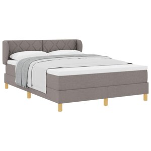 vidaXL Lit à ressorts avec matelas Taupe 160 x 200 cm tissu
