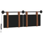 vidaXL Tête de lit suspendue Avec lumière LED Crème PU antique
