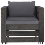 Vidaxl salon de jardin 8 pièces avec coussins bois imprégné de gris