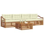 vidaXL Ensemble de canapés d'extérieur 5 pc Naturel et Crème