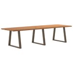 vidaXL Table à manger avec bord naturel 320x100x74cm bois massif chêne