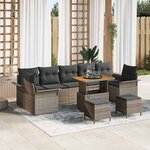 vidaXL Ensemble de canapé de jardin 10 Pièces Gris 90 x 55 x 71 cm