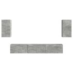 vidaXL Ensemble meuble TV 5 Pièces Gris béton Bois d'ingénierie