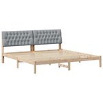 vidaXL Cadre de lit avec tête de lit rembourrée Marron 200 x 200 cm