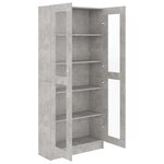 vidaXL Armoire à vitrine Gris béton 82 5x30 5x185 5 cm Bois ingénierie