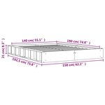 vidaXL Cadre de lit sans matelas cire marron 140x190cm bois pin massif