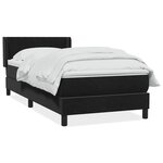 vidaXL Sommier à lattes de lit avec matelas noir 90x220 cm velours