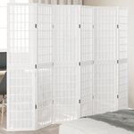 vidaXL Cloison de séparation 6 panneaux blanc bois de paulownia massif