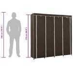 vidaXL Garde-robe avec 4 compartiments Marron 175x45x170 cm