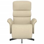 vidaXL Fauteuil inclinable avec repose-pied crème tissu